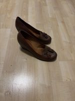 Damen Schuhe braun Leder Grösse 38 Keilabsatz