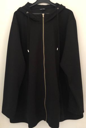 Laura Torelli Jacke, Schwarz mit Kapuze, Grösse 52/54