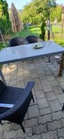 Gartentisch Granitplatte 150x90 cm Metallgestell Outdoor
