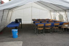 Zelt mit Aluminium-Stangen weiss 6x6 Meter