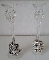 2 Edle Kristall-Kerzenständer