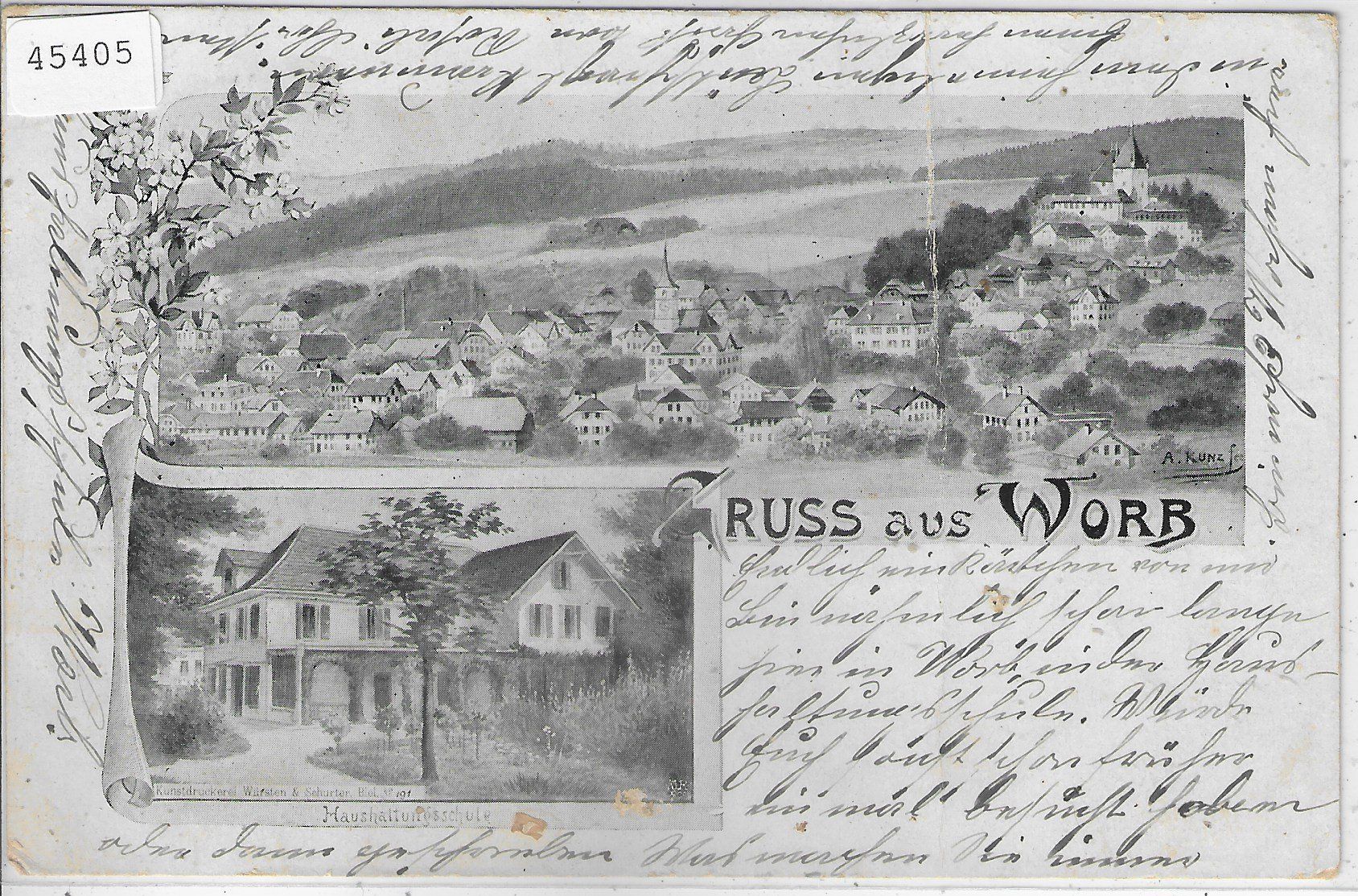 Cartoline postali: Gruss aus Worb - Haushaltungsschule – Difettoso da Ettingen venduto da Kartenplanet