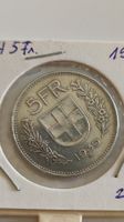 5 Franken 1939, top Zustand, Silber (WA3)