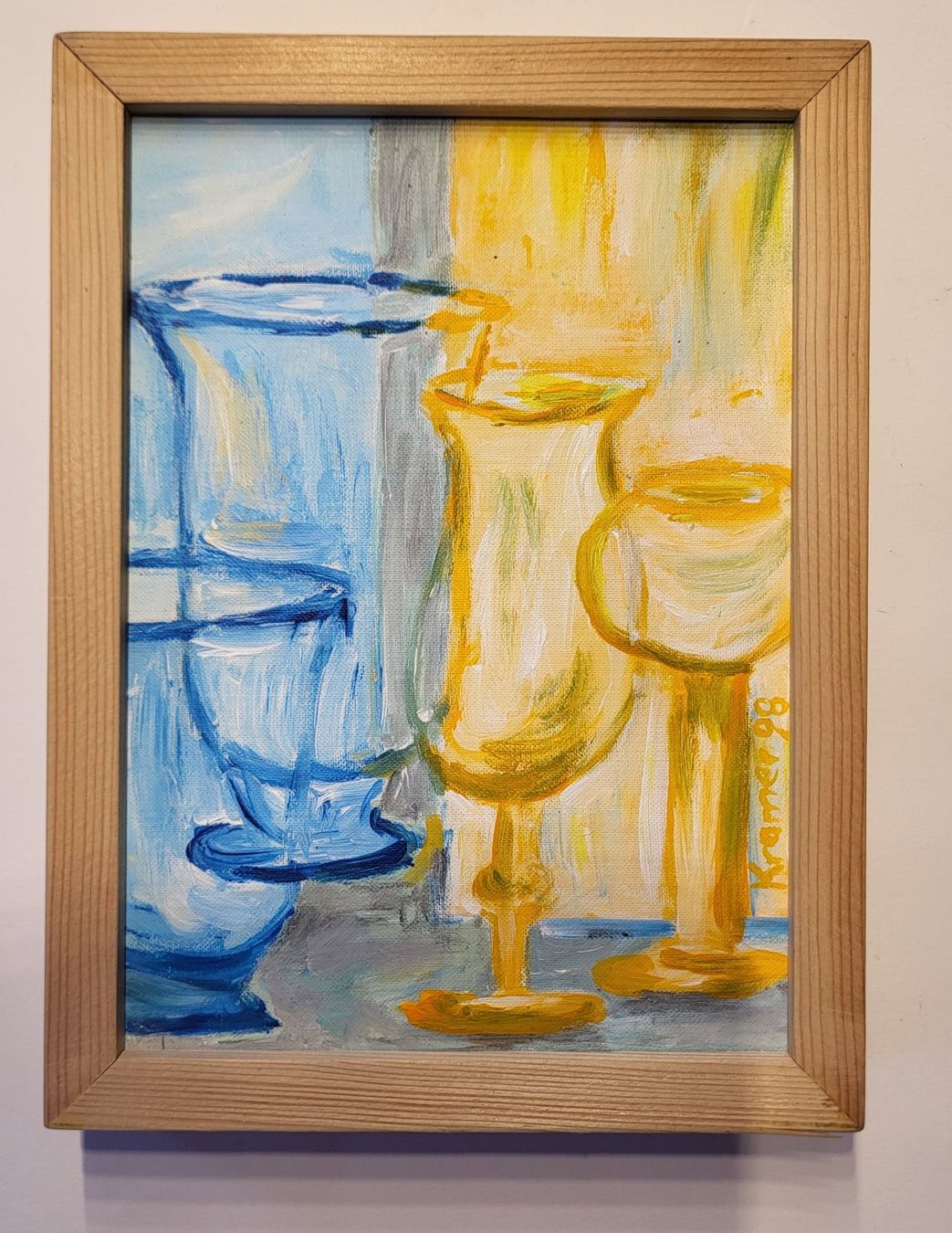 Dipinti: Acrylgemälde "Schwebendes Glas", Kramer '98 – Nuovo (secondo la descrizione) da Goldach venduto da artkramer
