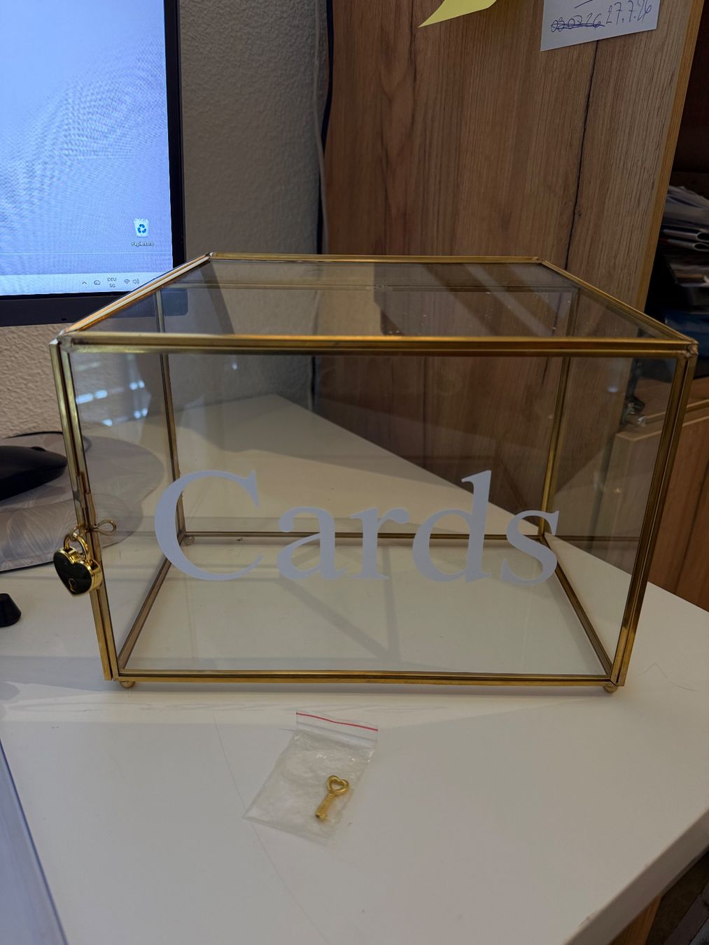 Schmuckkästen: Kartenbox Glas Messing mit Schloss Herzform goldfarben – Gebraucht aus Zürich von pire01