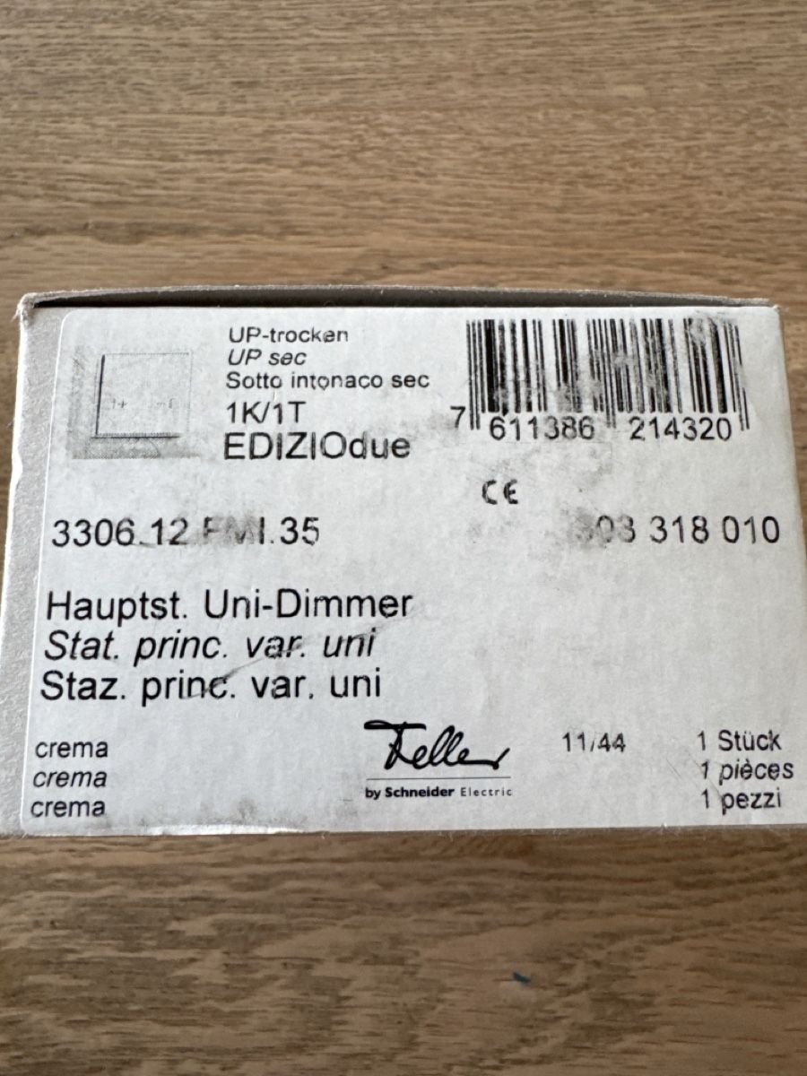 Zeptrion Schalter: UP Zeptrion Universaldimmer Farbe Crema – Neu und originalverpackt aus Thun von Topmat 2