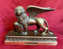 hübsche Bronzefigur Markuslöwe Venedig Italien✨Top