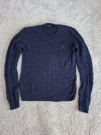 Pull Ralph Lauren bleu marine torsadé taille M