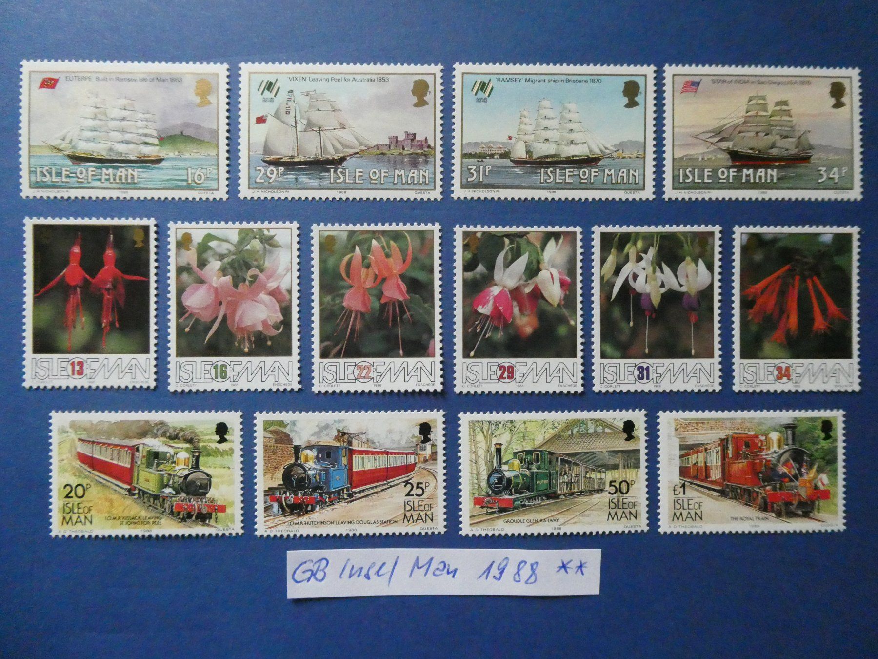 Tutti i francobolli: GB Insel Man 1988 postfrisch ** – Usato da Lausen venduto da Herbamare01