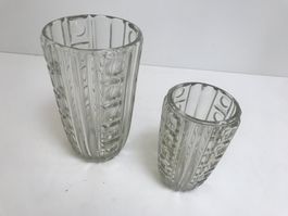 Optische Glas Vase für Rosice der 30er