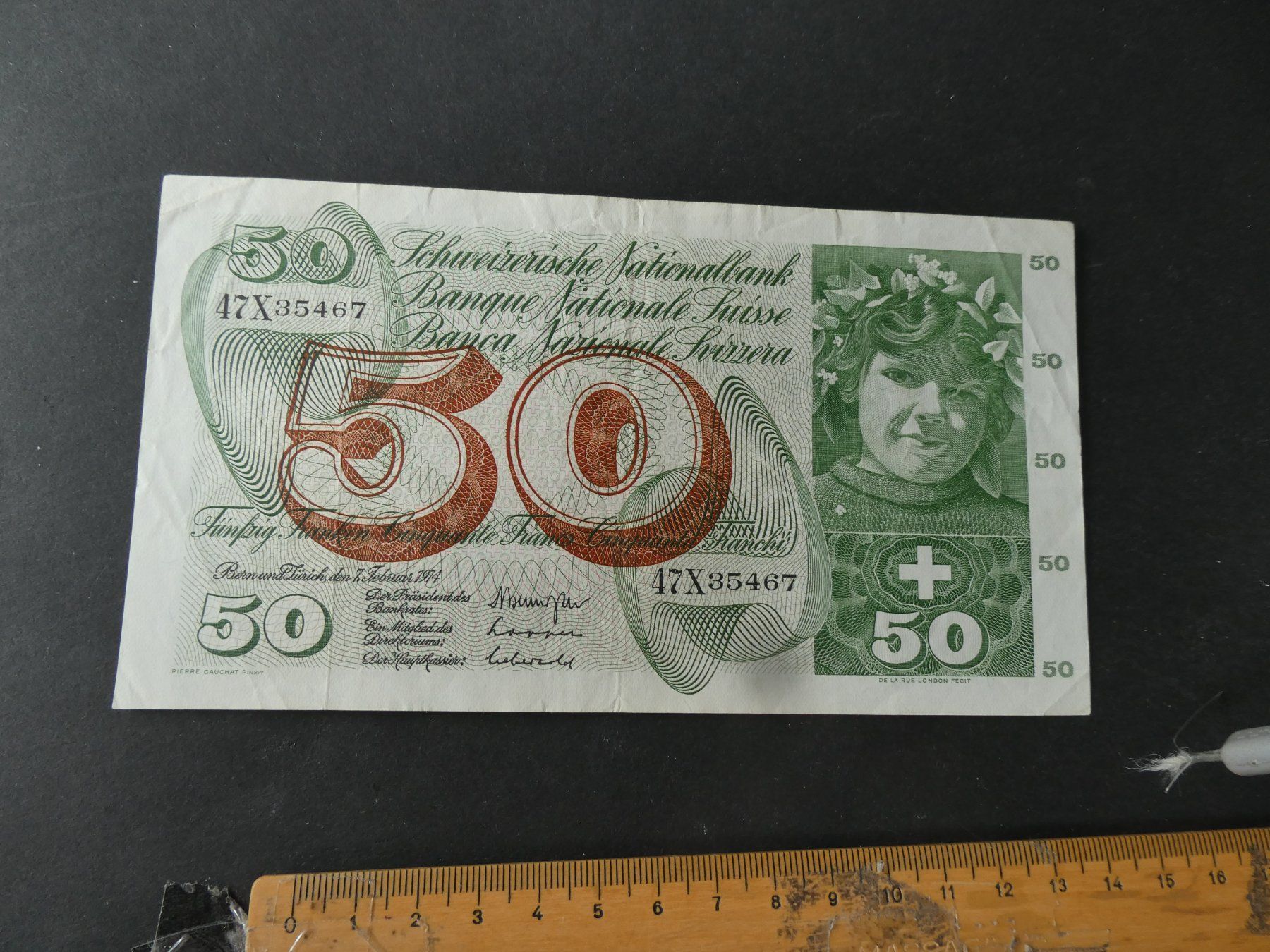 Banconote: Schweiz 1974, 50 Franken – Usato da Hinterforst venduto da Rohusri