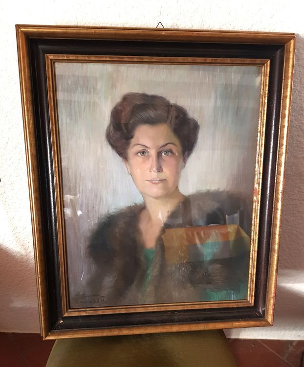 Portrait En Aquarelle De Madame Mansuti, Début Du XIXe Siè