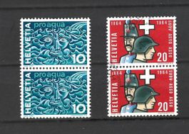 BRIEFMARKEN - SCHWEIZ - SONDERWERTZEICHEN UEBEREINANDER 1964