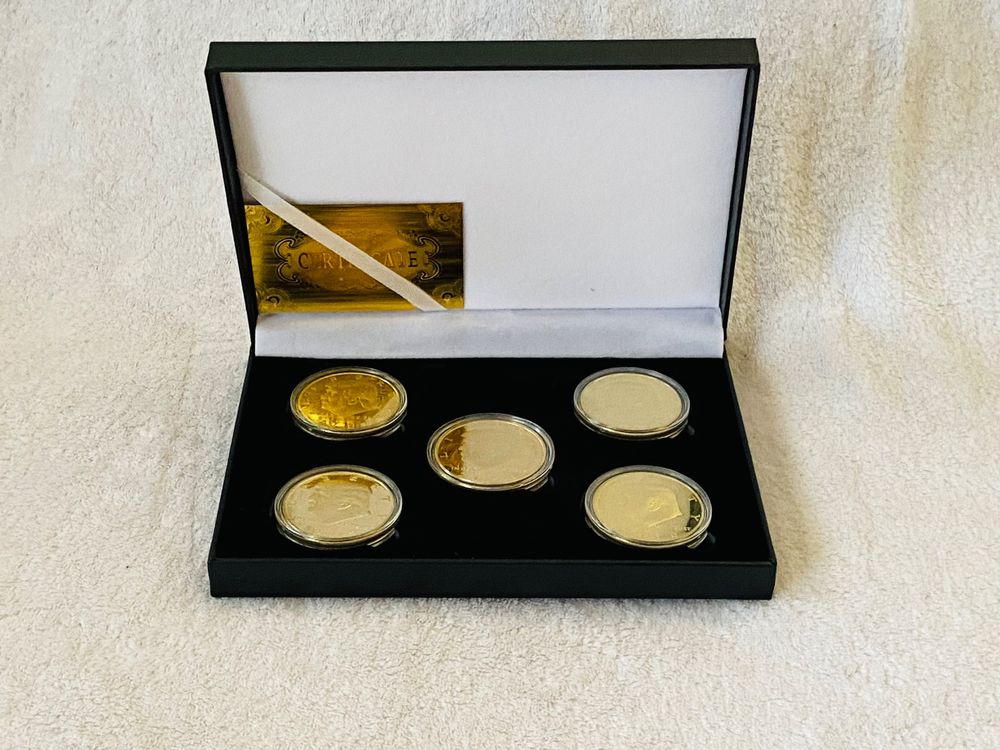 14 Stück Blanko Challenge Münzen 40mm - Goldene Münzen Für Lasergravur