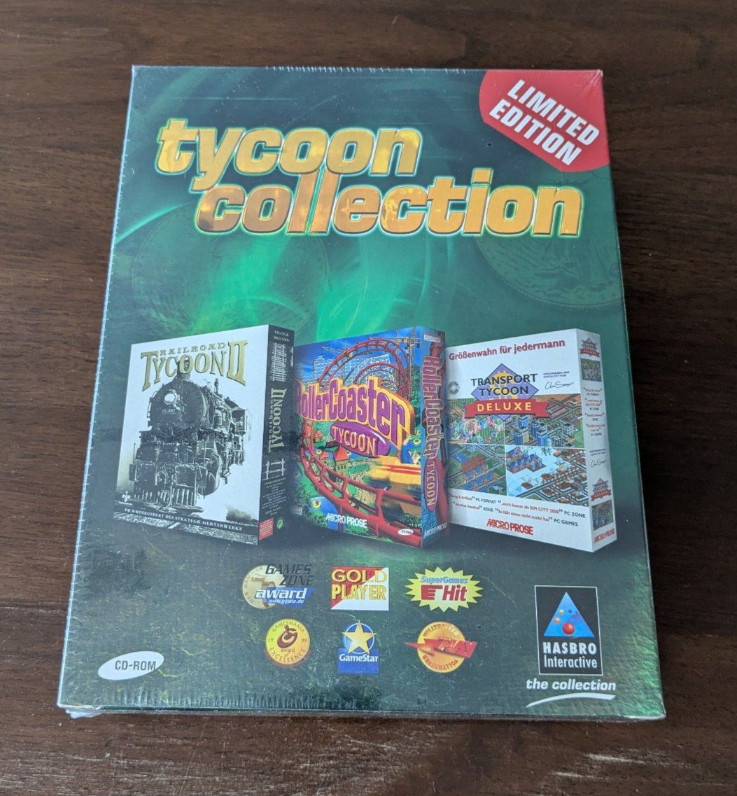 Giochi: Railroad Tycoon RollerCoaster Tycoon Transport Tycoon SEALED – Nuovo e nell'imballaggio originale da Basel venduto da Rromanv
