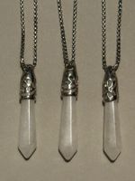 3x Bergkristall Anhänger mit Kette, neuwertig
