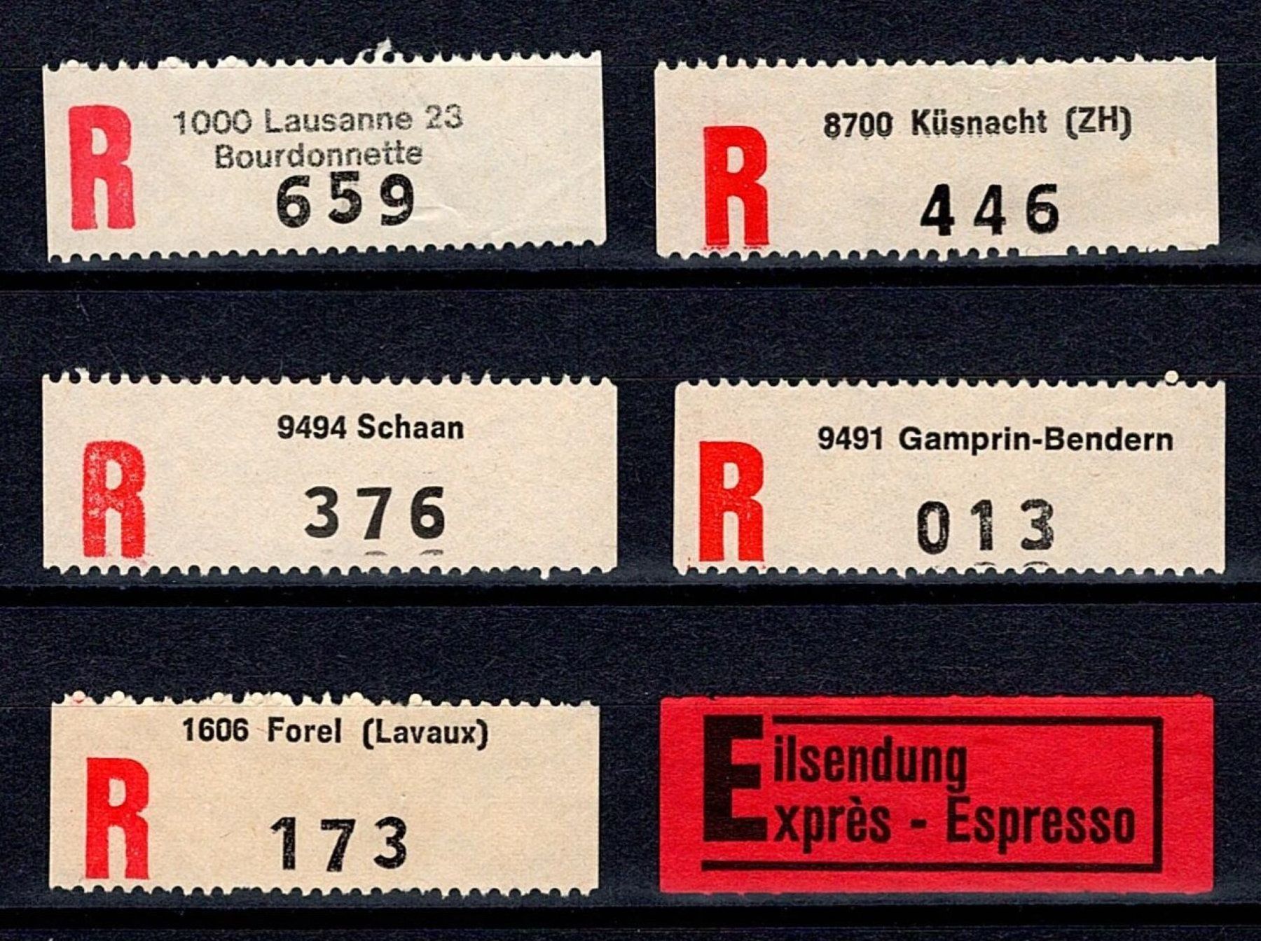 Tous les timbres: Post R + E Zettel – D'occasion à Thun par Nissan