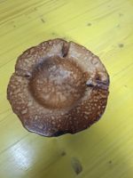 Aschenbecher Keramik braun rund Zustand gut
