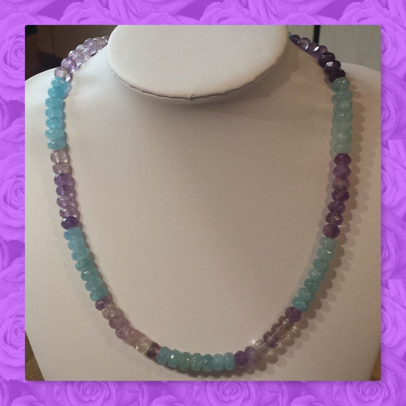 Catenine: NEU: Amethyst Aquamarin Collier Halskette – Nuovo (secondo la descrizione) da Matten b. Interl venduto da EdelsteineInterlaken