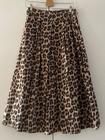 KÉZY Jupe midi léopard taille élastique TU (L) portée 2x