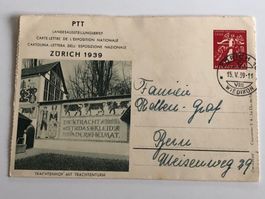 Ganzsache LANDI 1939 TRACHTENHOF O 15.5.1939 Wiedikon, ab 1