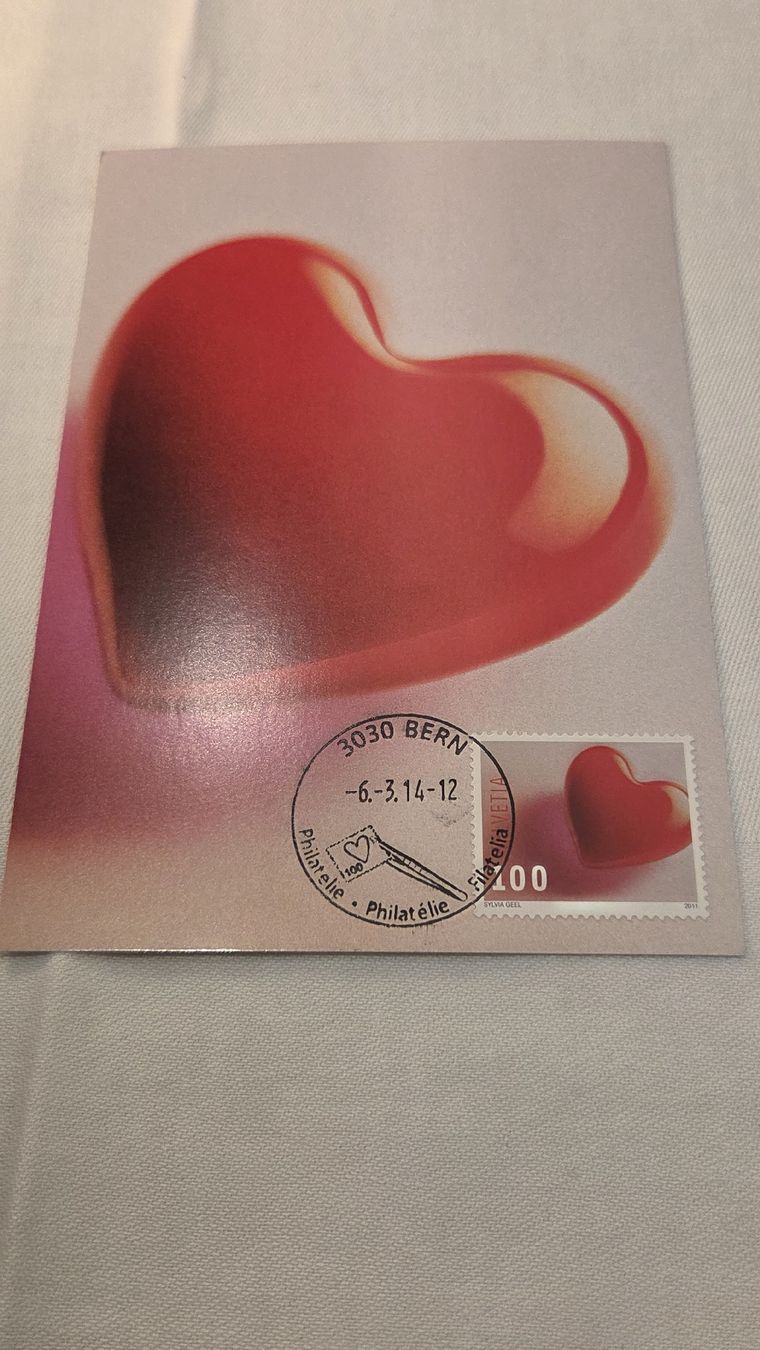 Alle Briefmarken: 2014  Maximumkarte Herz – Gebraucht aus Arni AG von Moth68