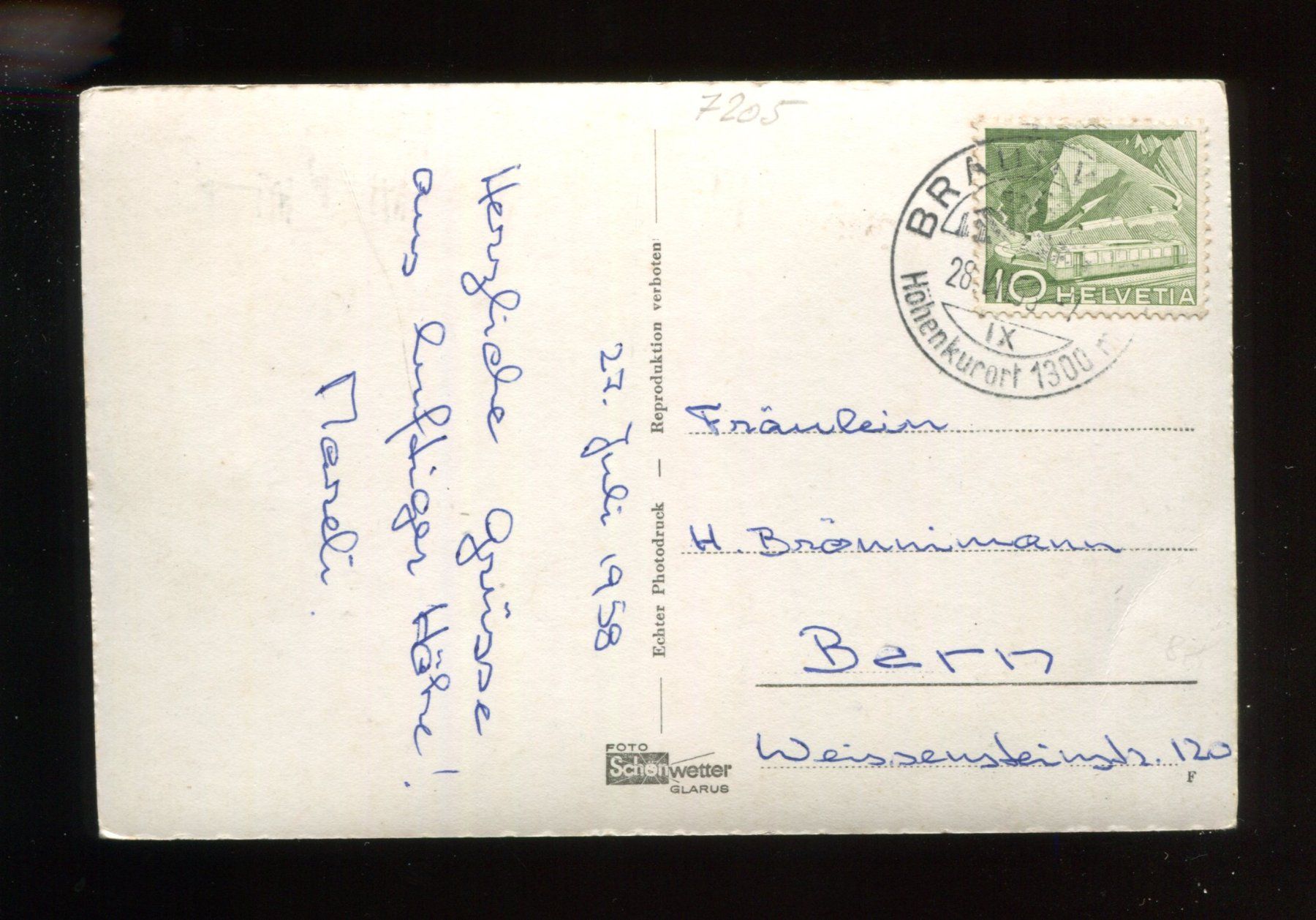 Cartoline postali: Braunwald, Hotel Alpenblick – Usato da Aarau venduto da Elmaar41 1