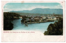 Genève, Jonction du Rhône et de l'Arve, vers 1900