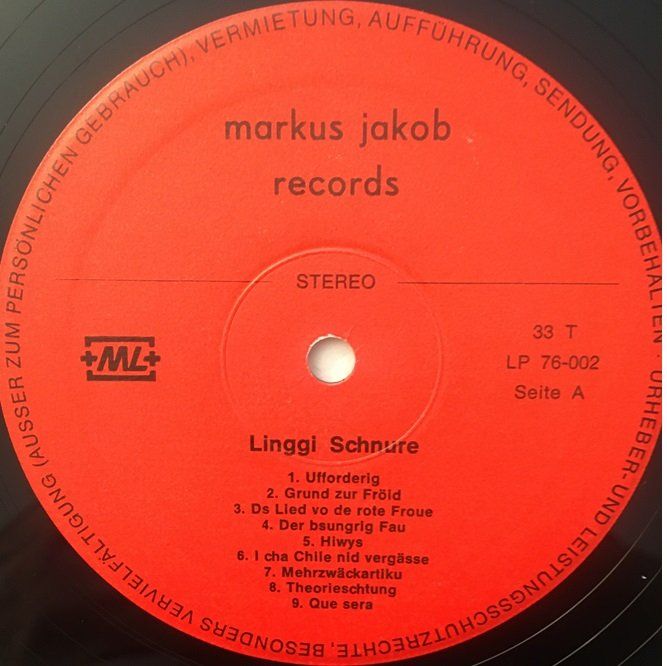 Dischi in vinile: Singgruppe Linggi Schnure (LP) – Usato da Grüningen venduto da azulvinyl 2