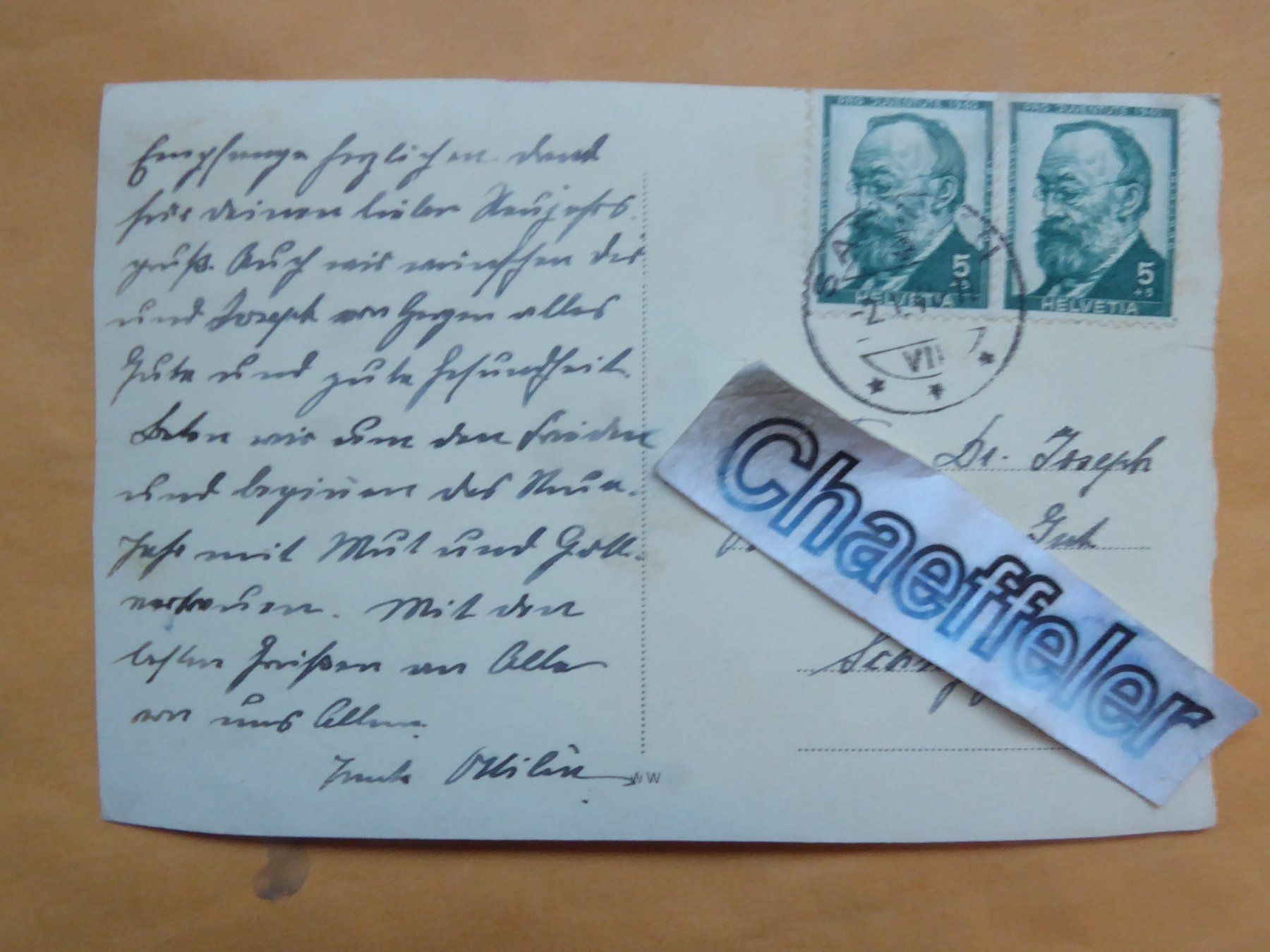 Cartoline postali: 1941. unbekannter Ort – Usato da Zürich venduto da Chaeffeler 1