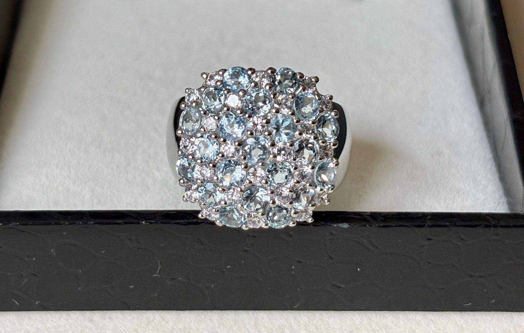 Anelli: Topas Ring, Hellblau-Weiss, NEU, Gr. 57 – Nuovo (secondo la descrizione) da Brugg AG venduto da lau_9rvy 3
