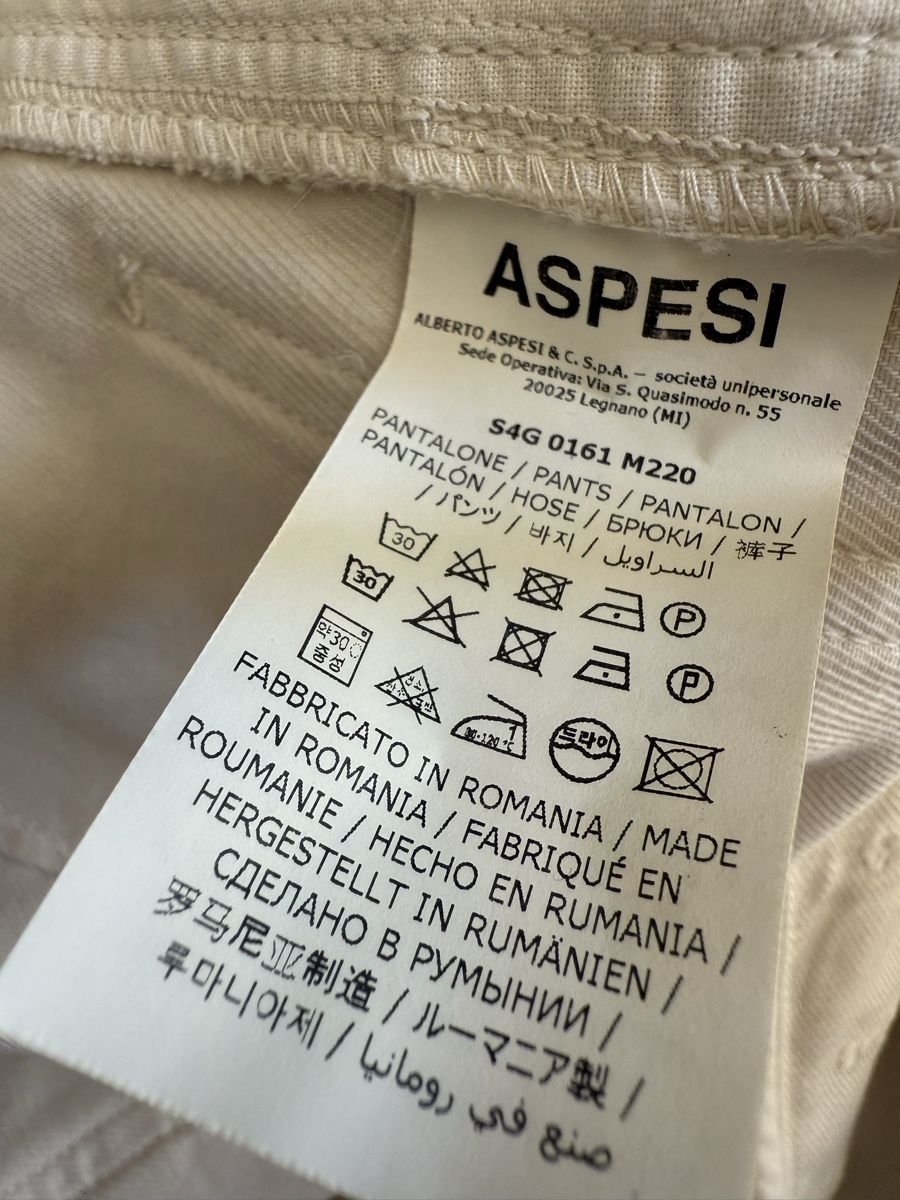 Aspesi Pantaloni: Aspesi Hose, neu, Gr. 32/34, cremeweiss – Nuovo e nell'imballaggio originale da Meilen venduto da mohnblume 1