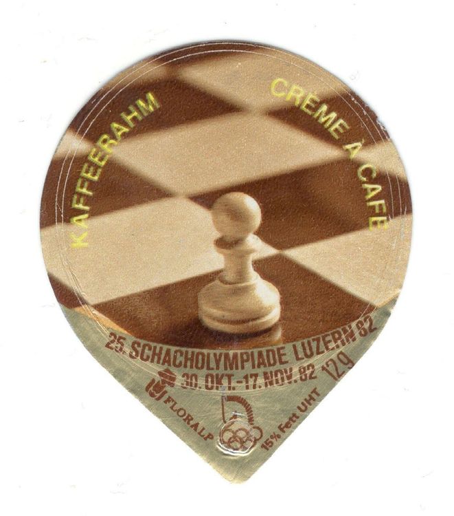 Coperchi dei cremini per caffè: Kaffeerahmdeckeli KRD Aus Serie 14 Schach, Nr. 1 – Usato da Weggis venduto da lu11621
