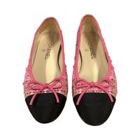 Chanel Pink Tweed Ballerinas, Size 37