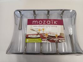 Mozaik 8 Premium Plastic Champagne Flutes - New in Box