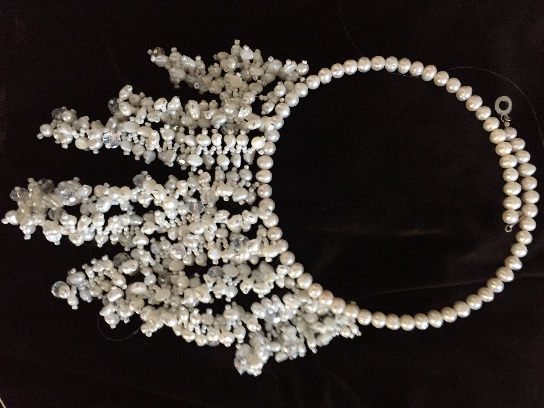 Catenine: Perlen-Collier mit Glitzersteinen – Usato da Elsau venduto da herbybay 2