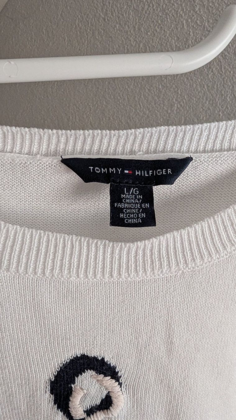 Tommy Hilfiger Pulls & Sweat-shirts: Maritimer Tommy Hilfiger Pullover L Baumwolle weiss m. Anker – D'occasion à Belp par Sunny132 3