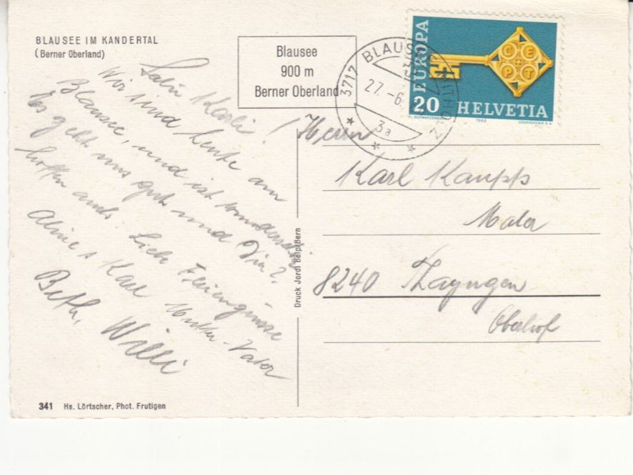 Cartoline postali: Blausee 1968 – Usato da Bürglen TG venduto da StampGraf 1