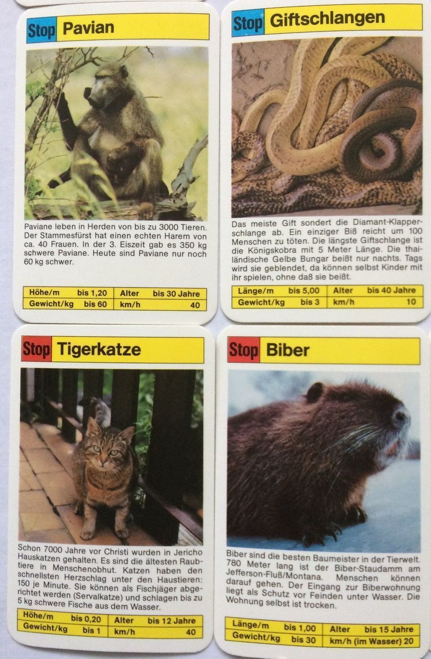 Giochi: Quartett - REKORDE DER TIERWELT - ASS – Usato da Schaffhausen venduto da durruti 4