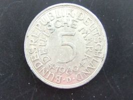 5 Deutsche Mark Deutsche Bundesrepublik Silber 1969 D