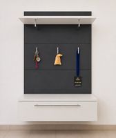 Garderobe mit Fach und Haken dunkelgrau/weiss neu