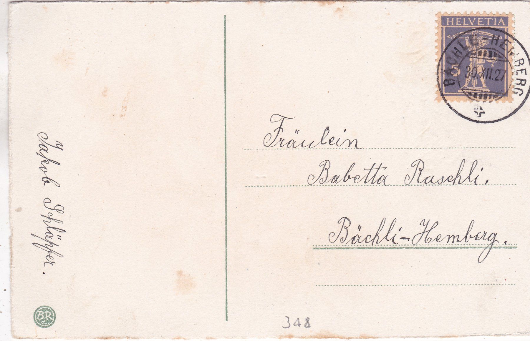Ansichtskarten: Kitsch Gebinde Blumen Neues Jahr 1927 – Gebraucht aus Herisau von Lisegrat2008 1