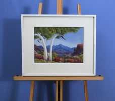 Enos Namatjira 1920-1966, Landschaftsaquarell, signiert
