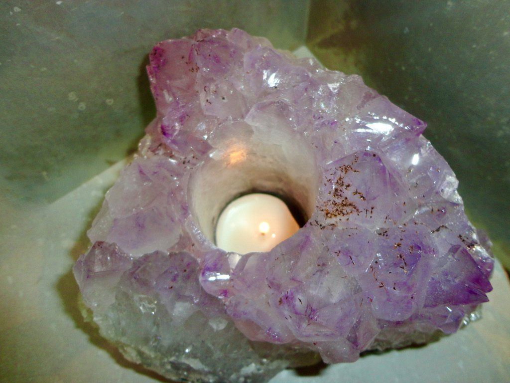 Edelsteine: Wndlicht - Amethyst  mit Rechaudkerze /Unikat – Neu (gemäss Beschreibung) aus Biberist von tl-schmuck 1