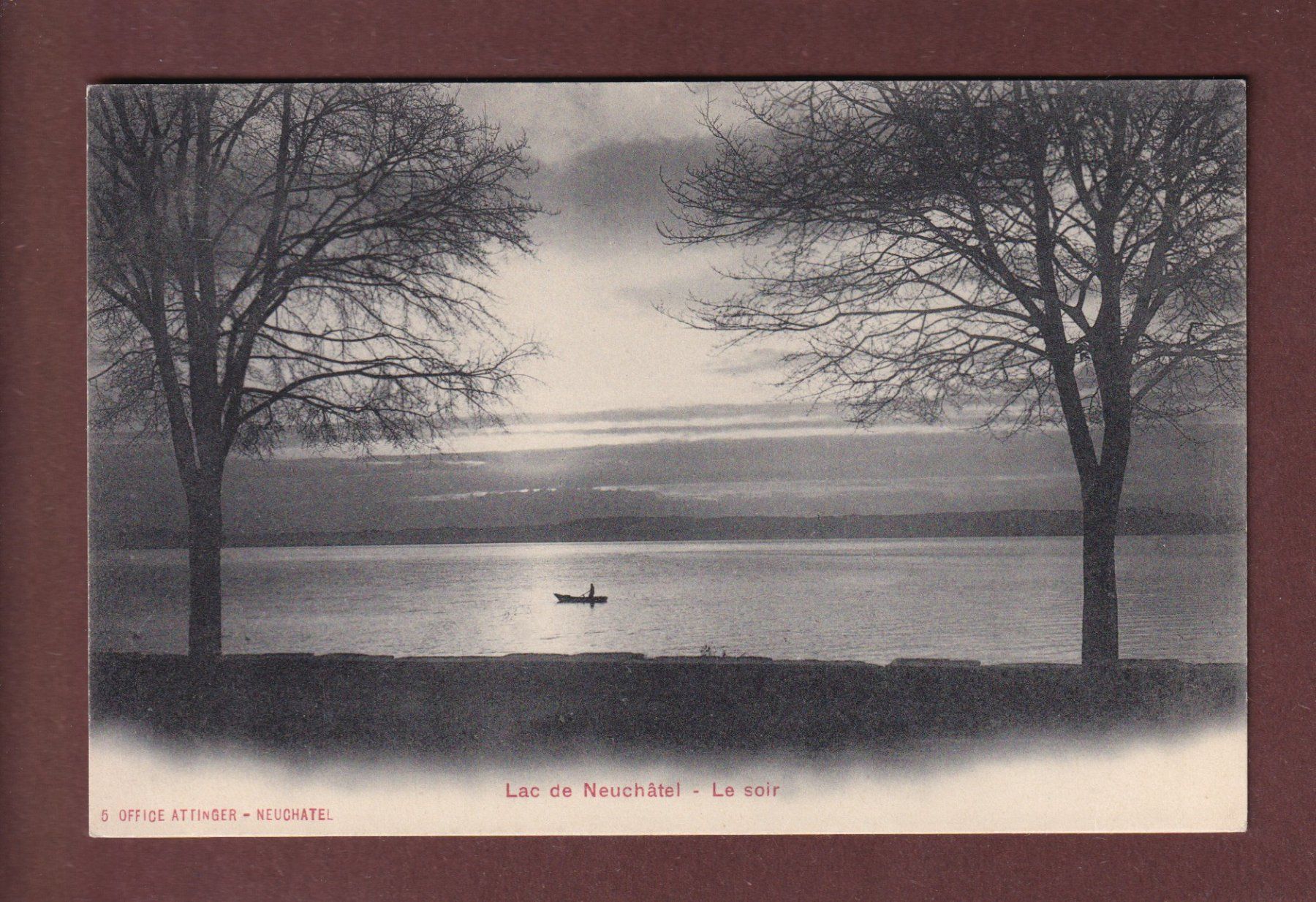 Ansichtskarten: Lac de NEUCHÂTEL - Le soir – Gebraucht aus Pully von nicecards-shop