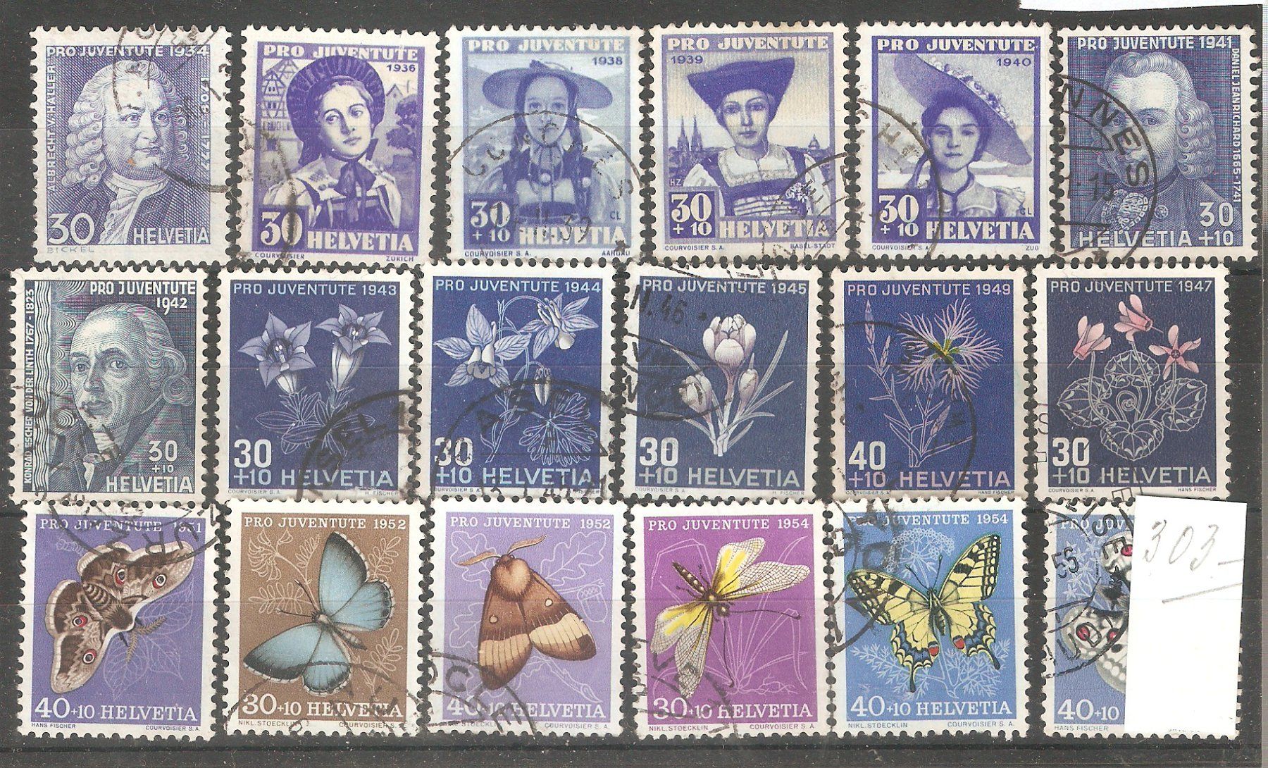 Tous les timbres: PJ 18 hohe Werte gest. – D'occasion à Lausanne par Whorvath