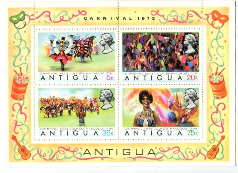 Tous les timbres: Block "Karneval". Antigua. – Neuf avec emballage d'origine à Basel par Butsch5
