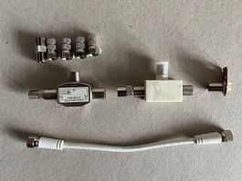 Diverse Kleinteile und Adapter für Satellitenanlagen