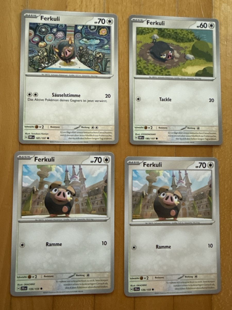Pokémon Carte collezionabili: Pokemon Karten Ferkuli 4 Stk.  – Nuovo (secondo la descrizione) da Wahlen b. Laufen venduto da Canaslan