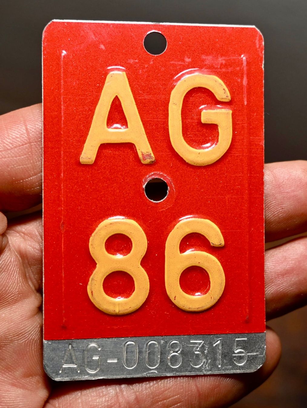 Ecriteaux: Velonummer AG 86 - Aargau 008315 – D'occasion à Pfaffhausen par mono_rec